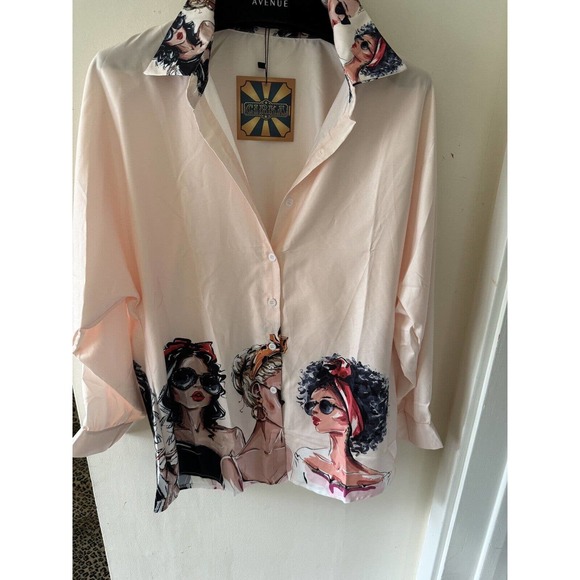 Cirka Oversized Ladies Blush Blouse Glamcore Sexy Size S Holiday Gifts New Years - Picture 6 of 9